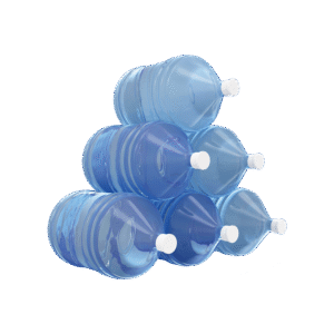 Three bottles of mineral water