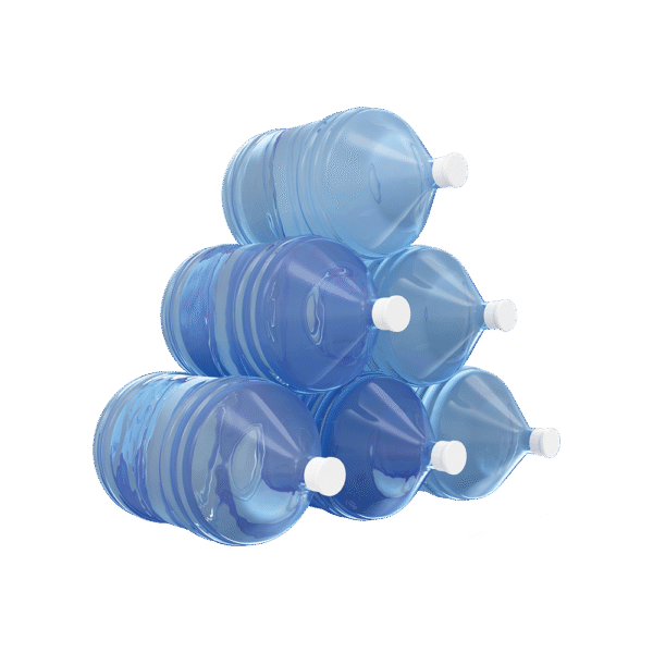 Three bottles of mineral water
